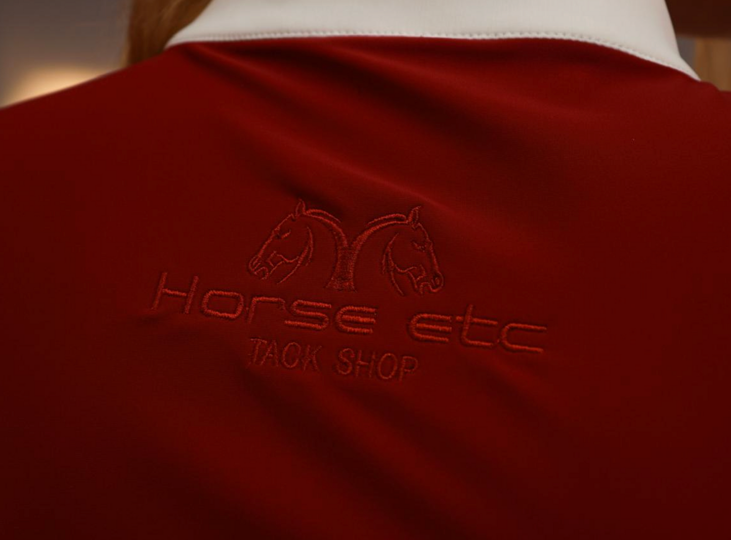 Horse ETC UV Show Shirt x Burgandy/White Fluent Print
