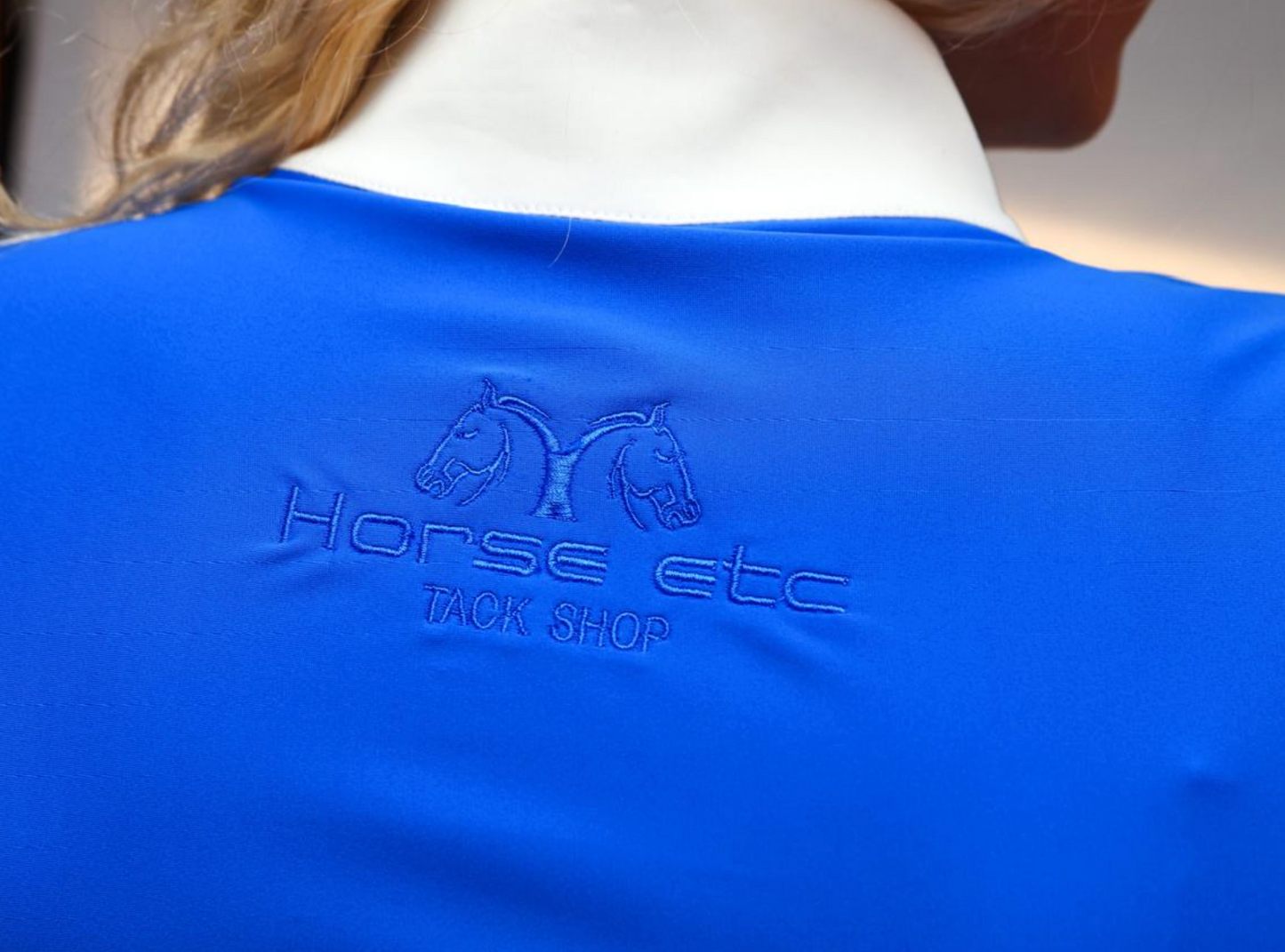 Horse ETC UV Show Shirt x Blue/White Fluent Print