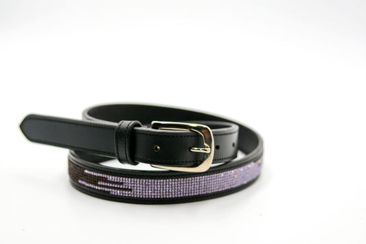 Leather Belt Purple Crystal