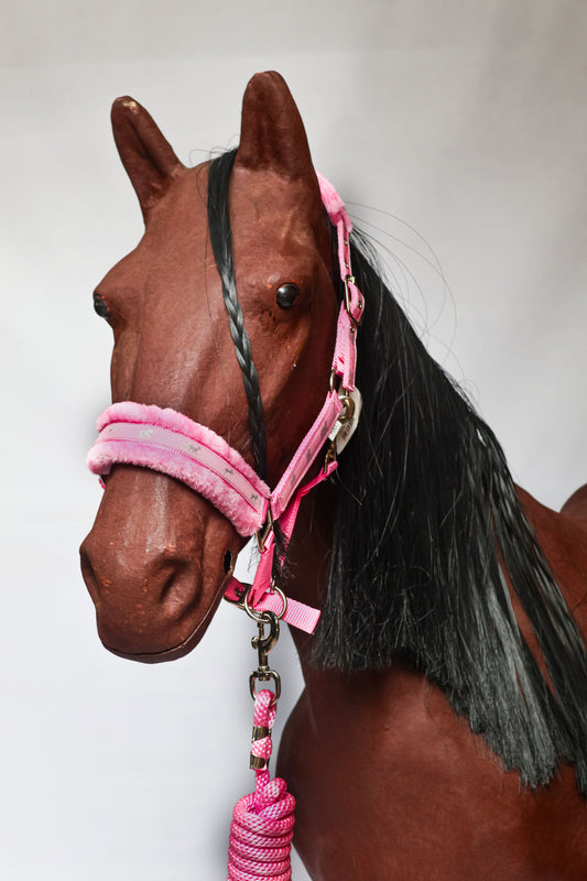 Blue Steel Padded Mink Halter