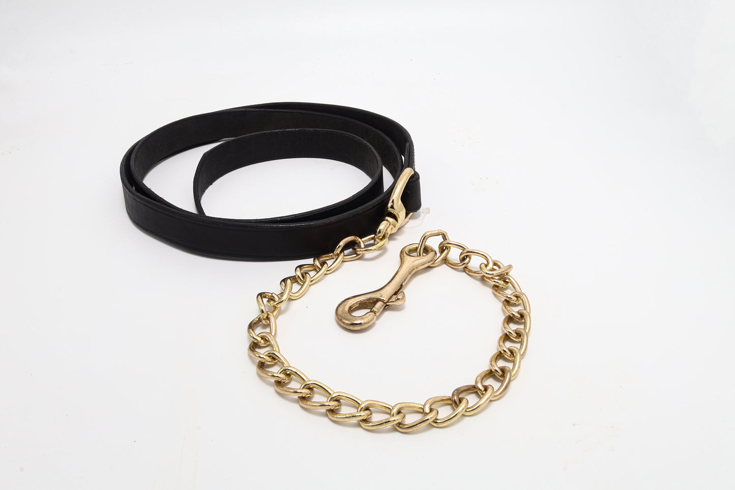 Leather Lead Rein with Thick Chain