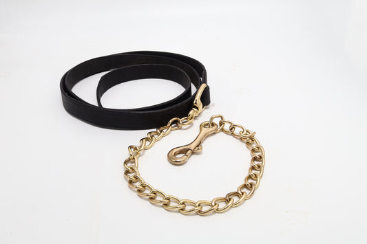 Leather Lead Rein with Thick Chain