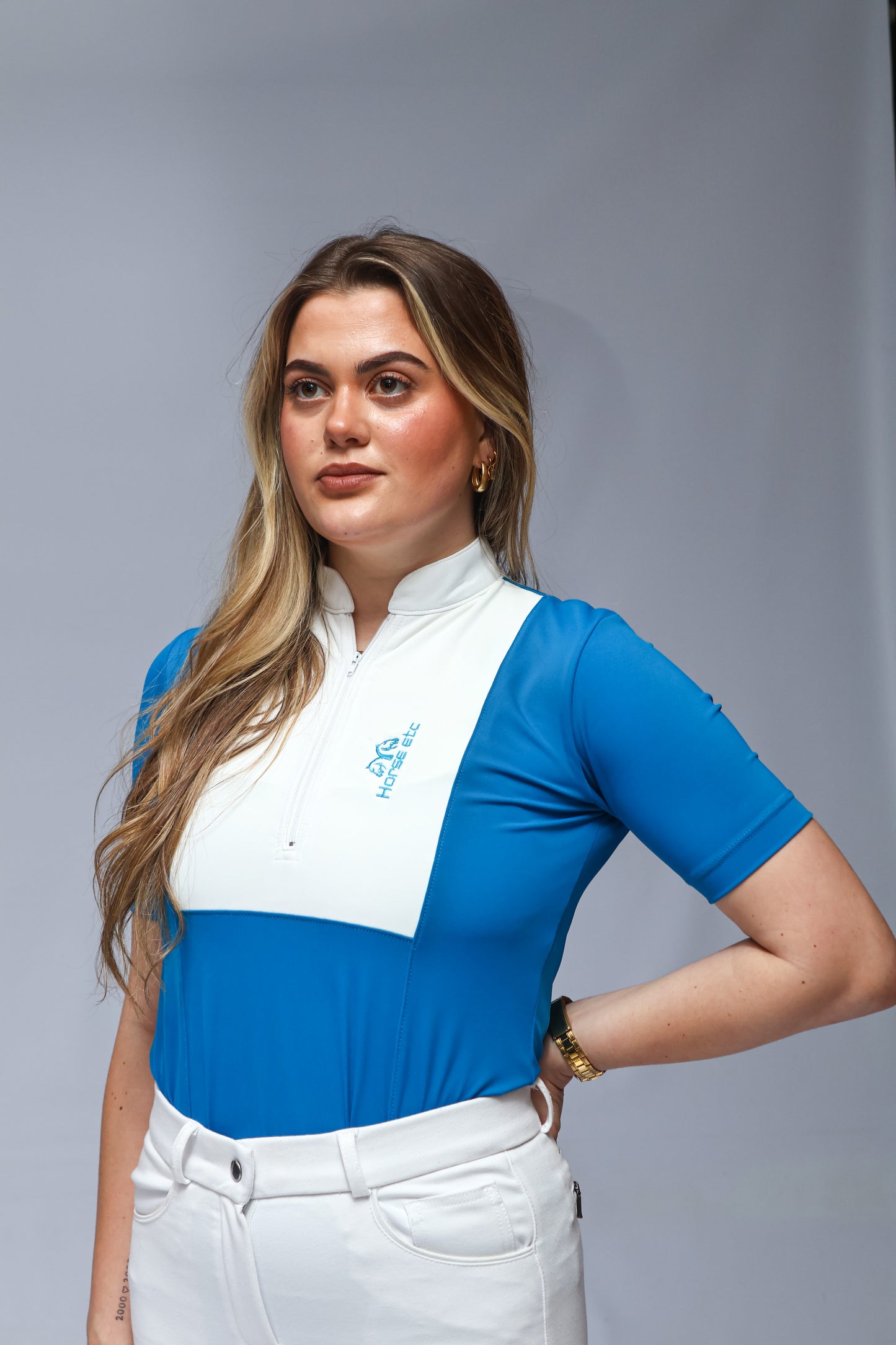 Horse ETC Show Shirt  x White Rectangular Print