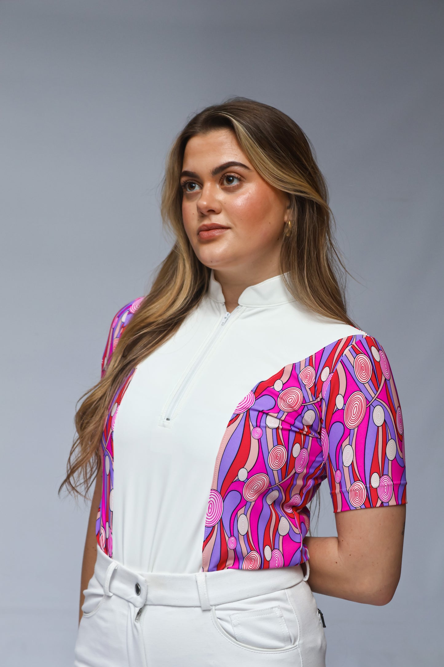 Horse ETC Show Shirt x White Fluent Print