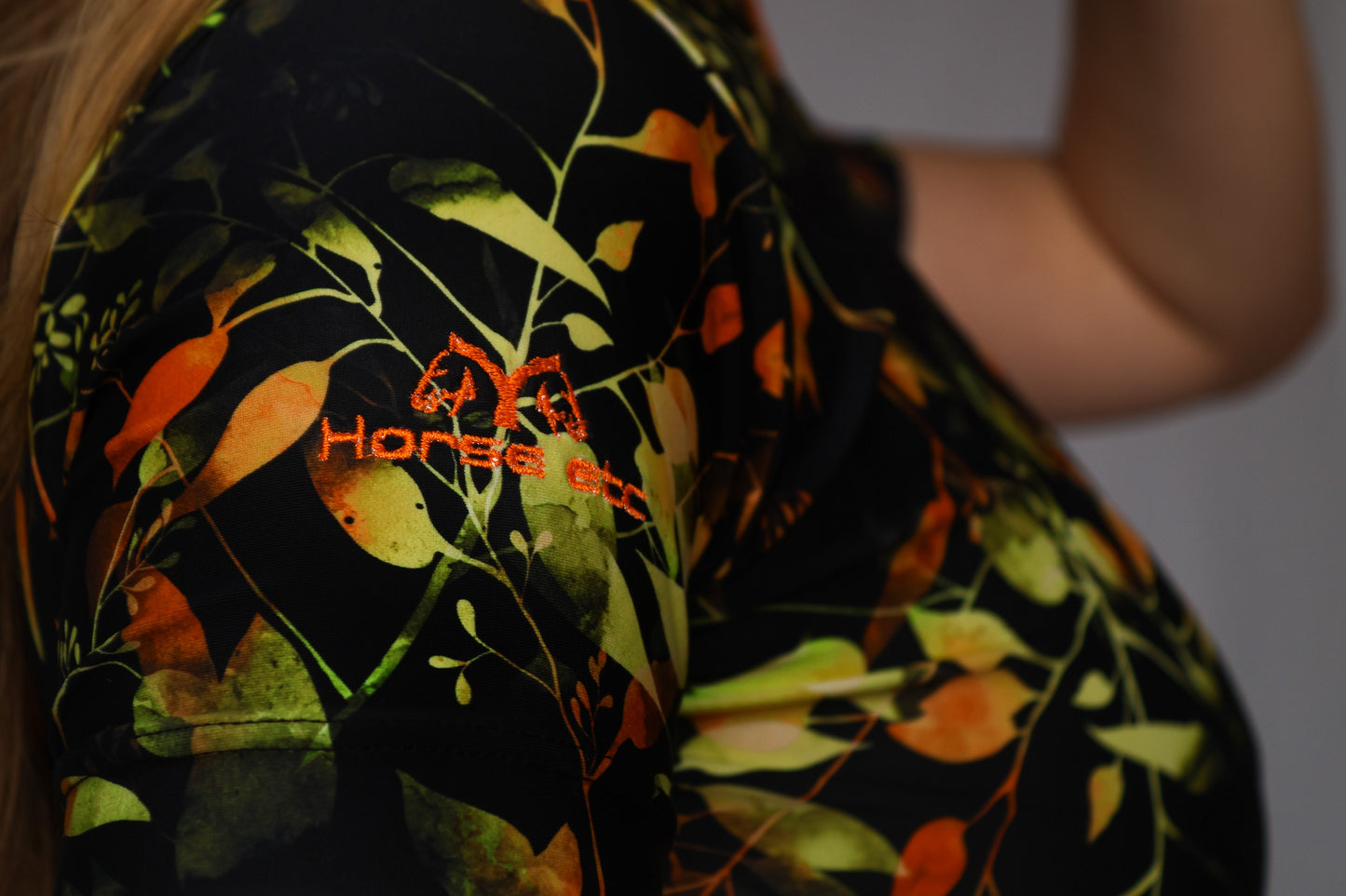 Horse ETC Base Layer x Green & Orange leaves Print