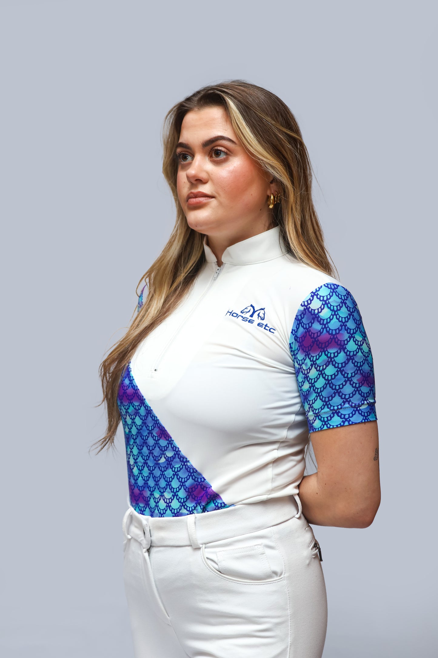 Horse ETC Show Shirt Mermaid x White Shaded Imprint