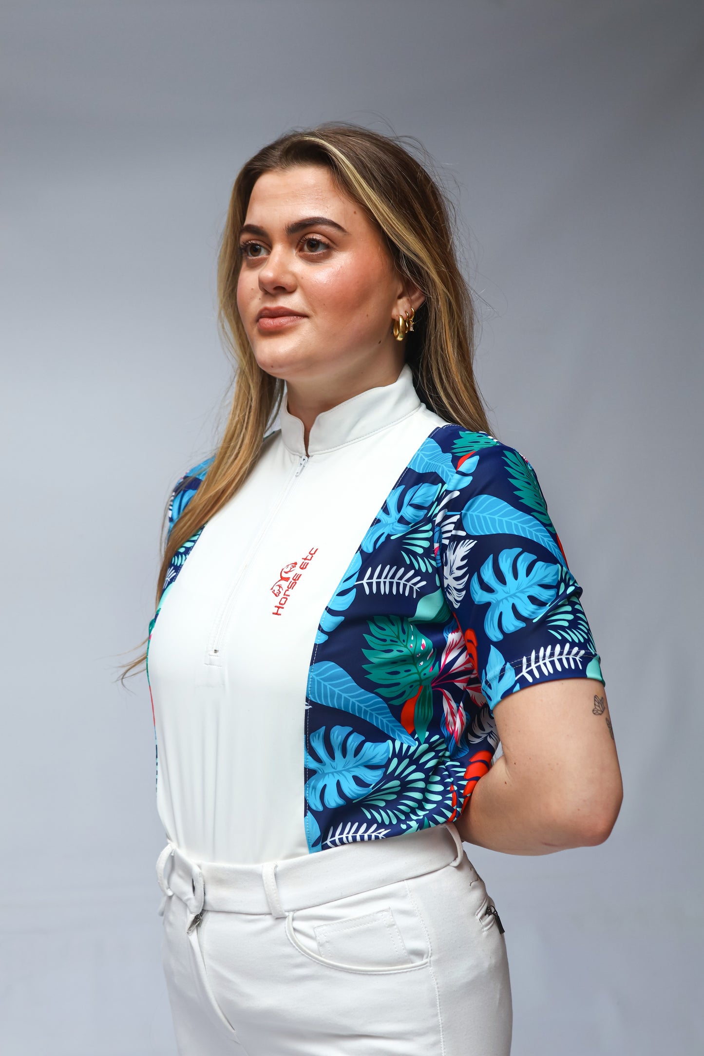 Horse ETC Show Shirt x White Fluent Print